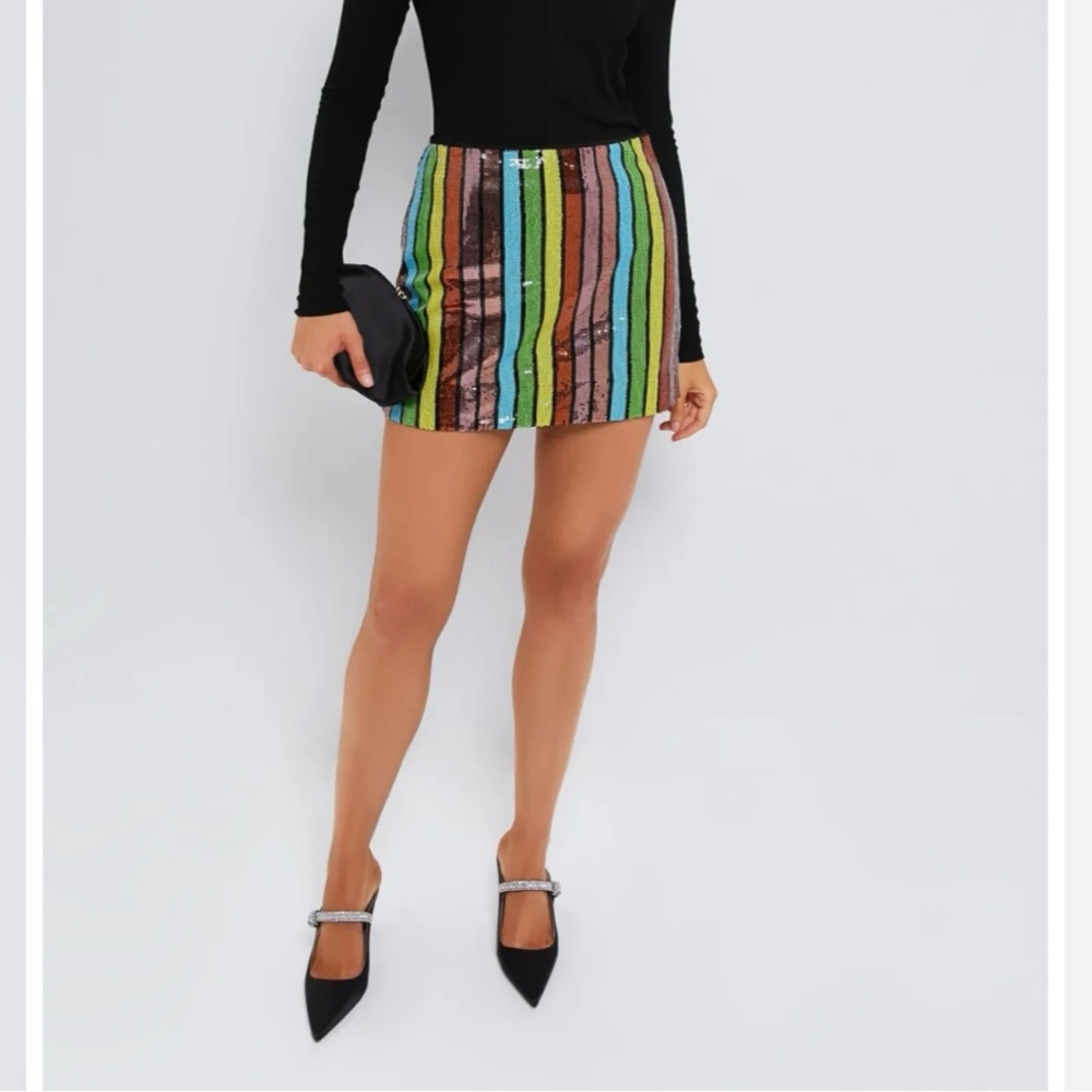Pomander Place Vibrant Sequin Mini Skirt - Picture 2 of 3